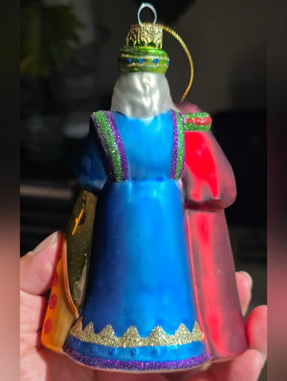 Blown Glass Three Wise Men Nativity Ornament - Multicolor